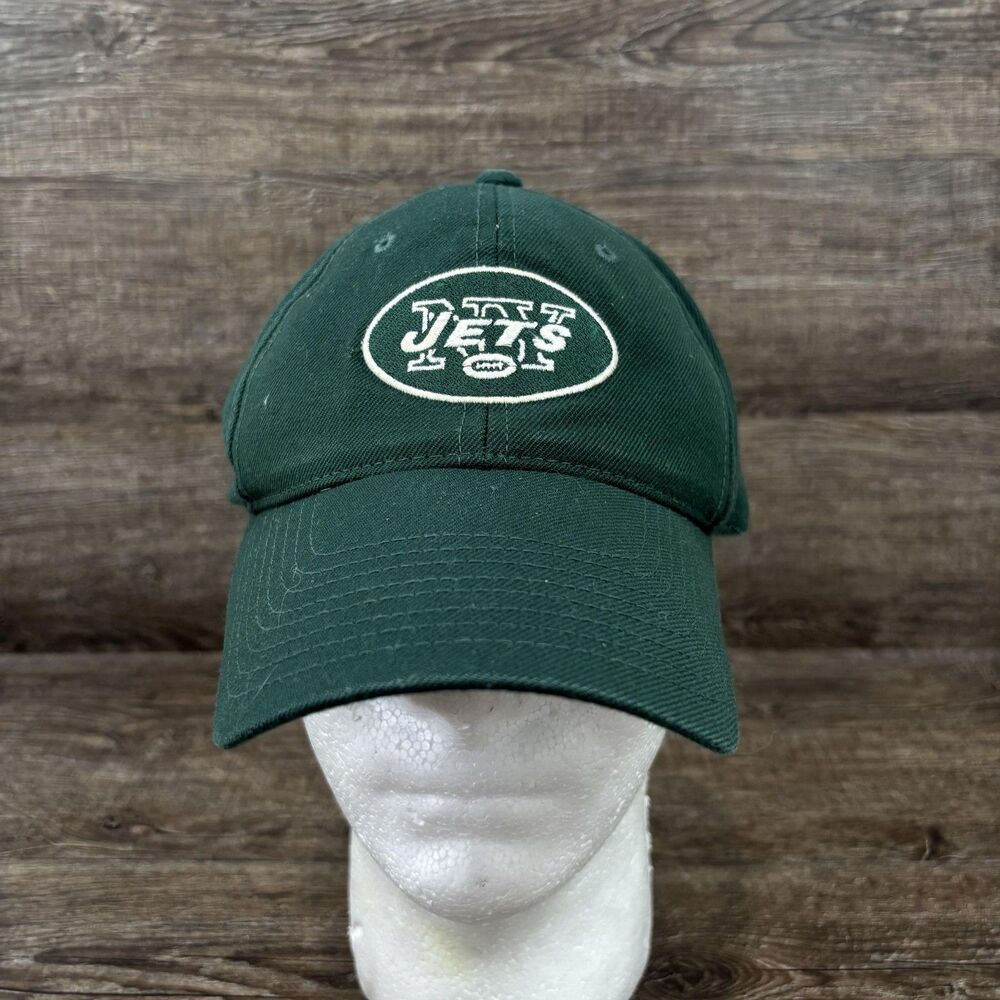 New York Jets Hat Cap Strap Back Men's One Size Green Wool Football Starter